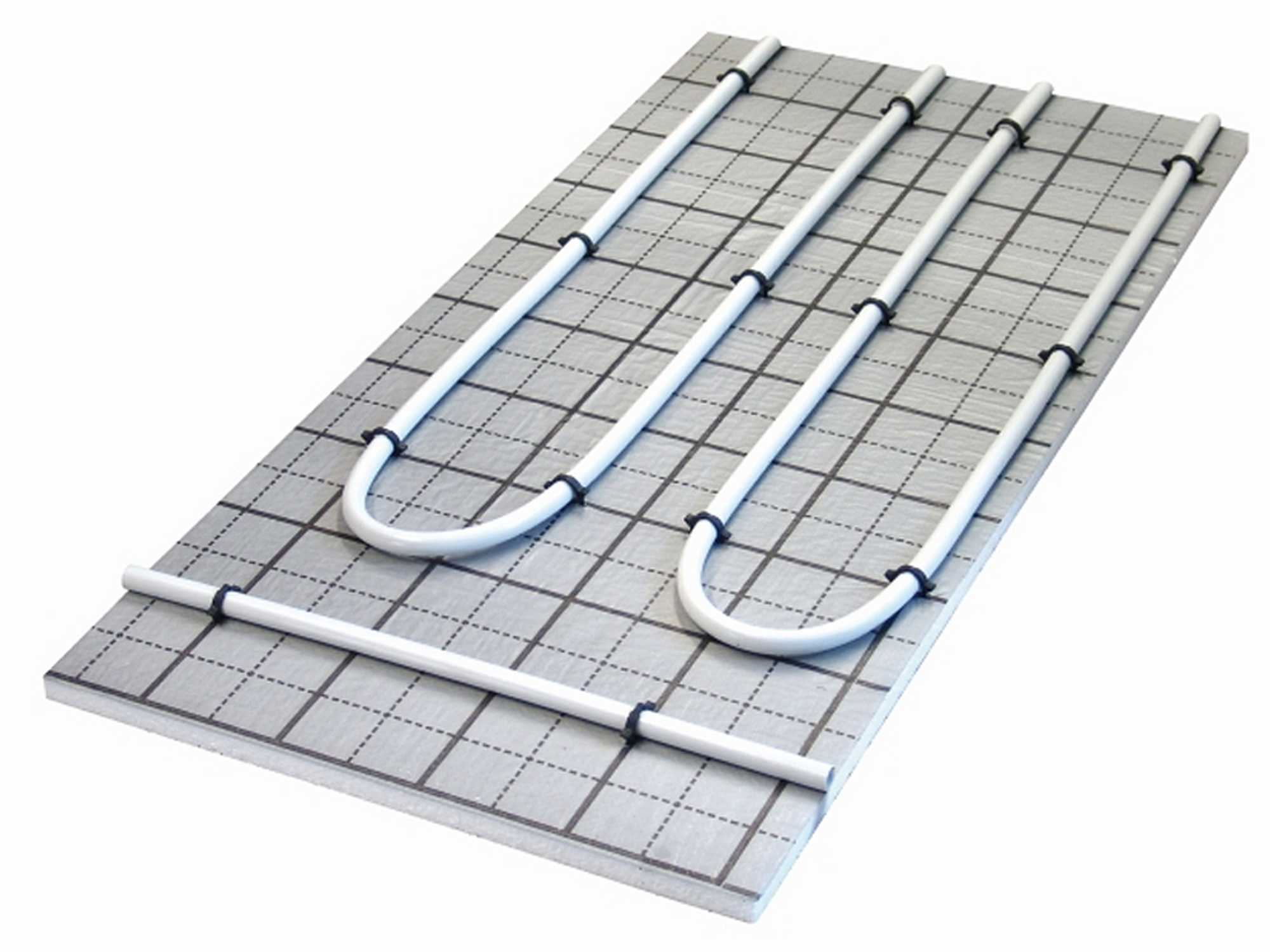 Fußbodenheizung Warmwasser, Sani-TAC Komplettsystem 5m² oder 10m² Tackerplatte 20mm mit Verbundrohr 16x2mm und RTL Ventil 