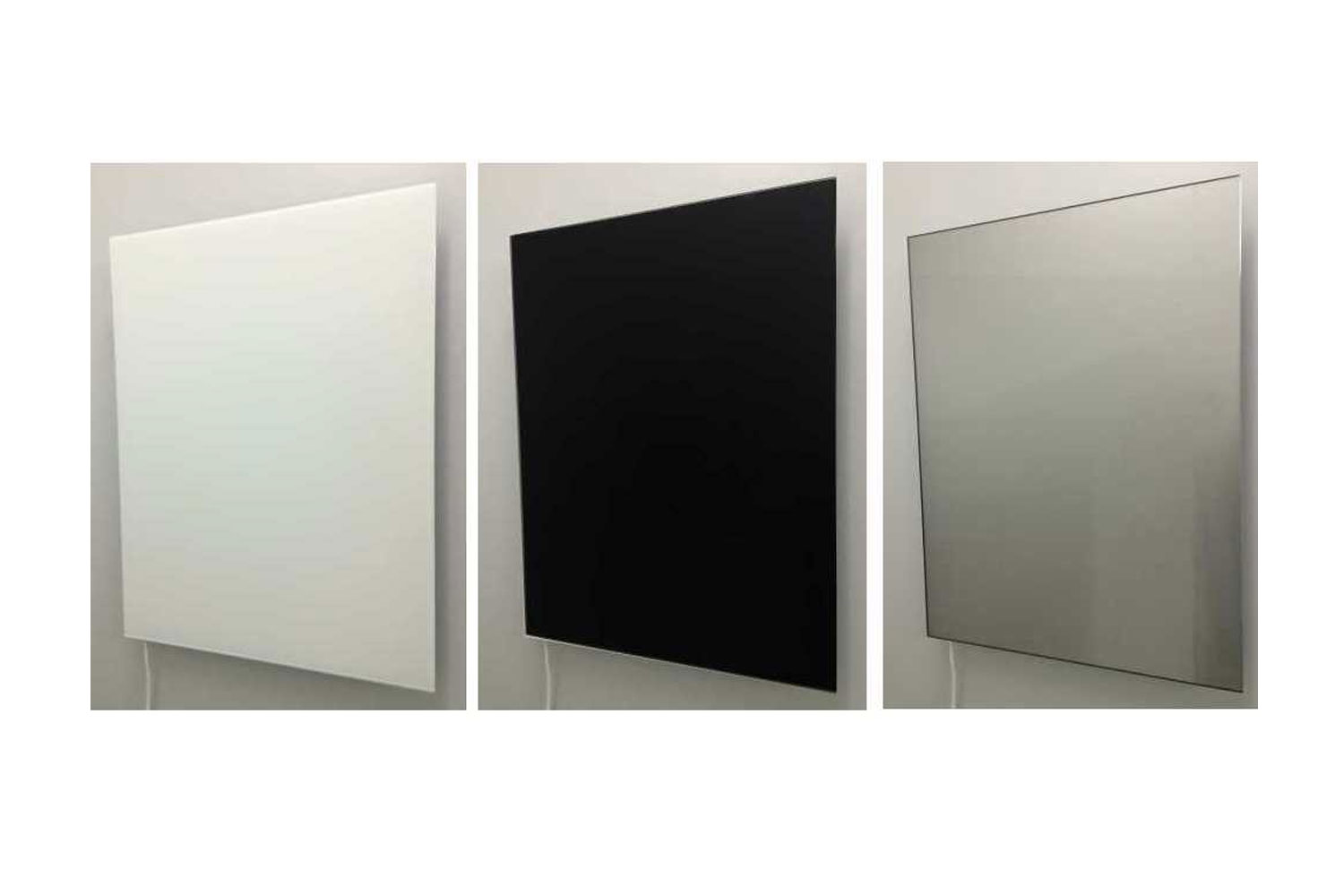Infrarot Heizkörper 60x100cm, Farbe weiß, schwarz oder als Spiegel, Front aus Sicherheitsglas - sehr edles Design
