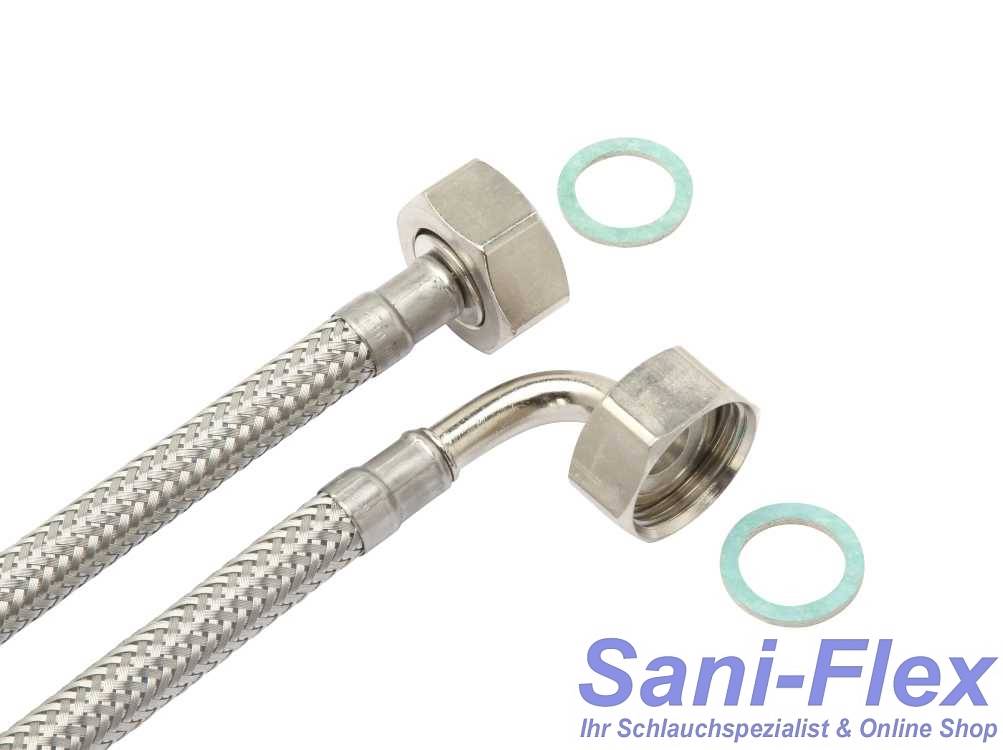 Sani-Flex Hochdruck Sicherheitsschlauch in 200cm für die Waschmaschine oder Spülmaschine mit 3/4" Anschlüsse