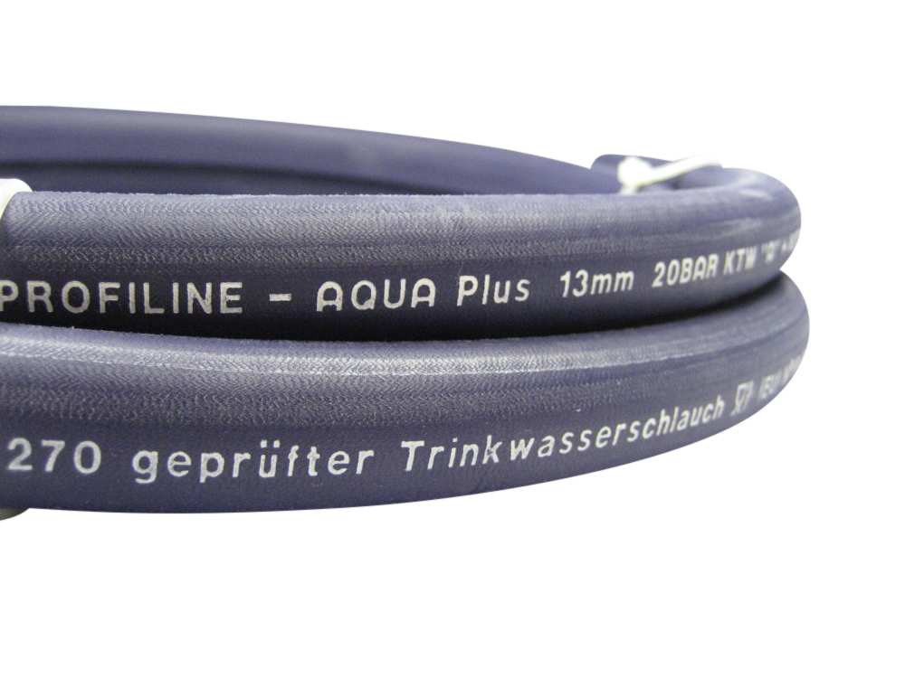 Trinkwasserschlauch Profiline-Aqua Plus nach KTW-A, W270 auf 50m-Rolle in 4 Abmessungen von 10mm (3/8") bis 25mm (1")