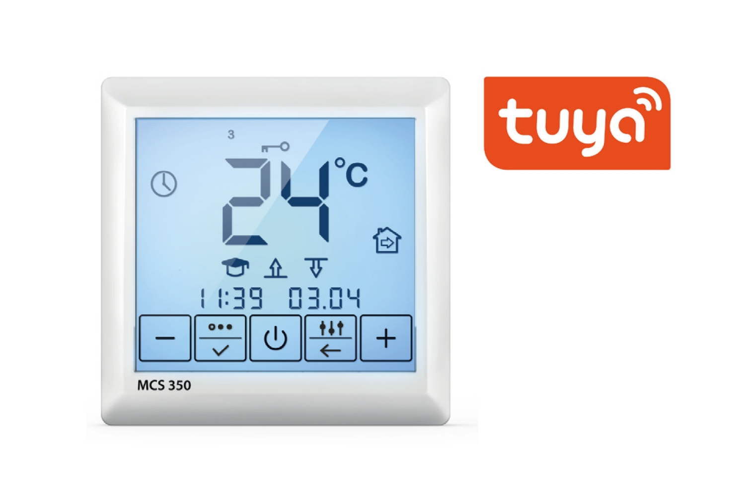 Thermostat Digitalregler Touch für Elektro Fußbodenheizung, mit digitaler programmierbarer Wochenzeitschaltuhr und WLAN Funktion, inkl. Fühlerleitung